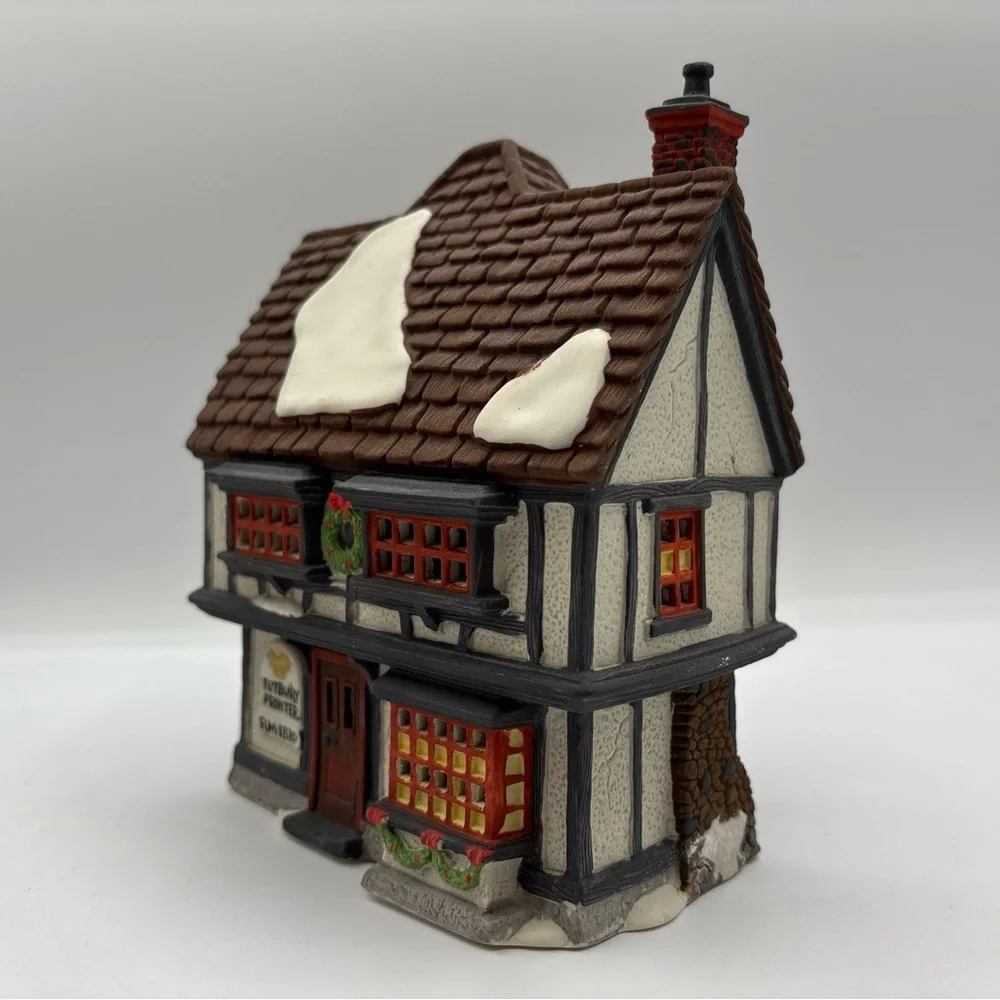 Department 56 1990 HVC Dickens‎ Village Series Tutbury Printer 5568-9 Vintage